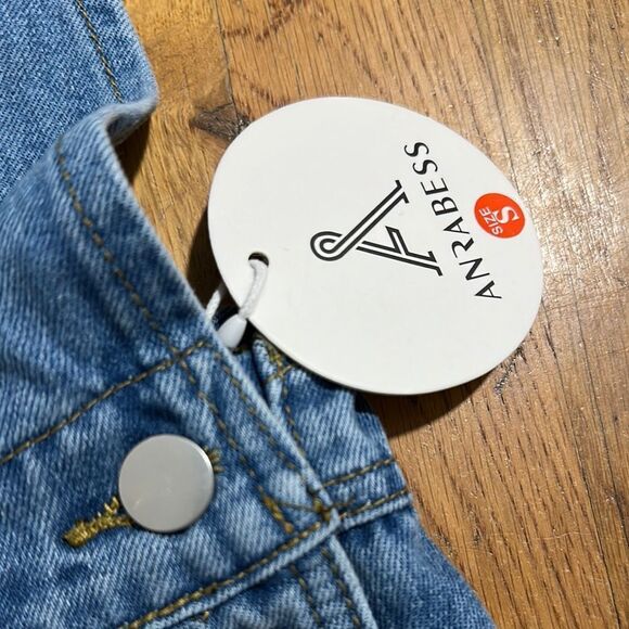 ANRABESS Blue Denim Overalls women’s sz small NEW with TAG soft denim - Picture 10 of 14